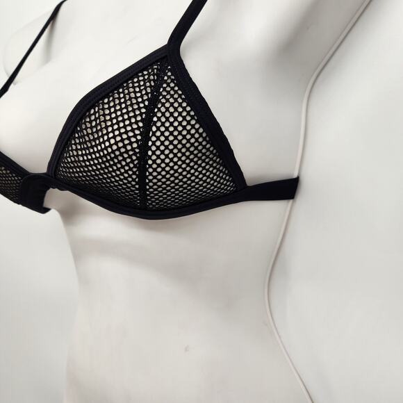 Triangl Black & White Lined Mesh Swimwear Bikini Top Women's XS - Picture 4 of 8
